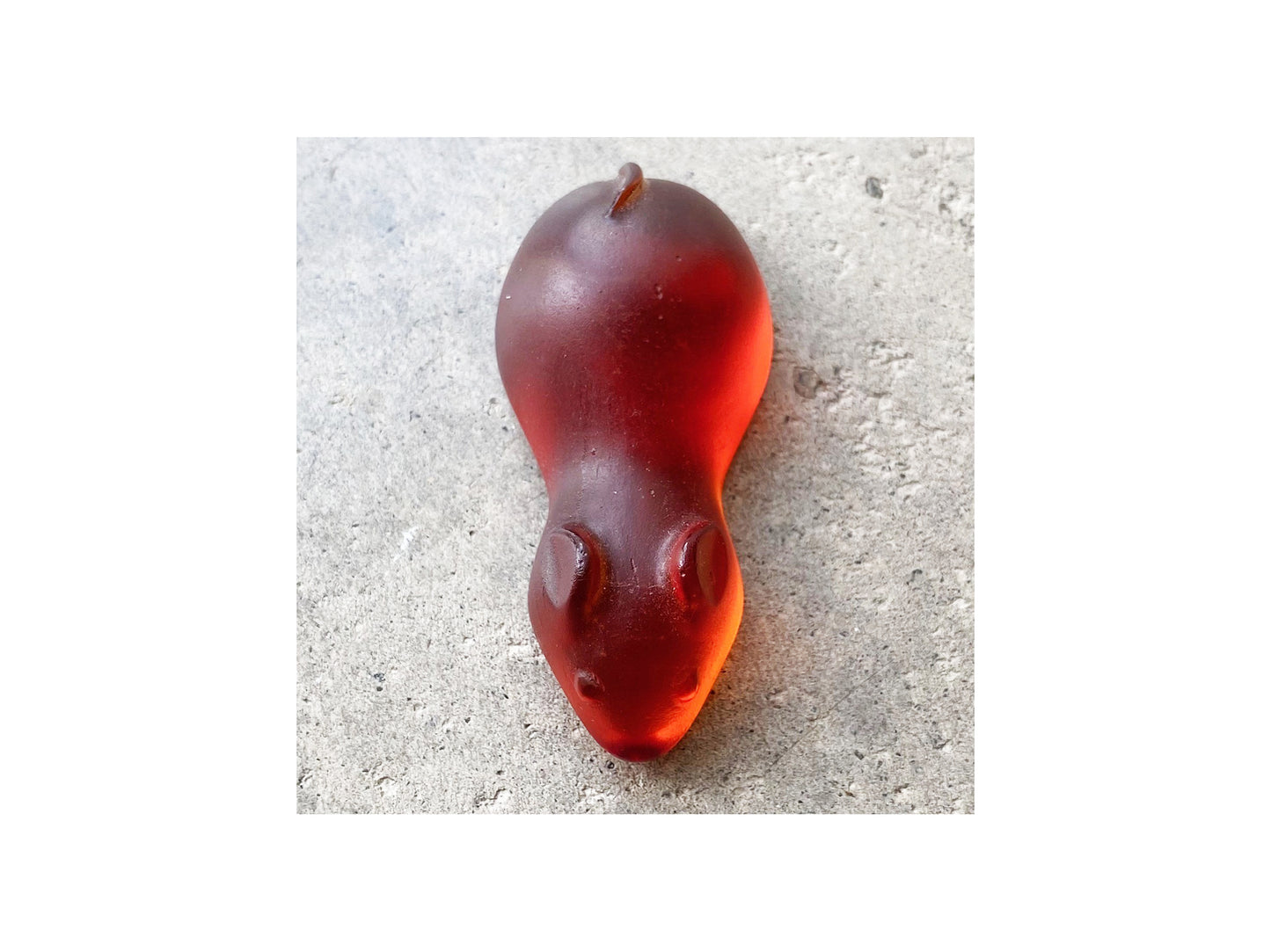 Cast Glass Sugar Mice - Orange Red