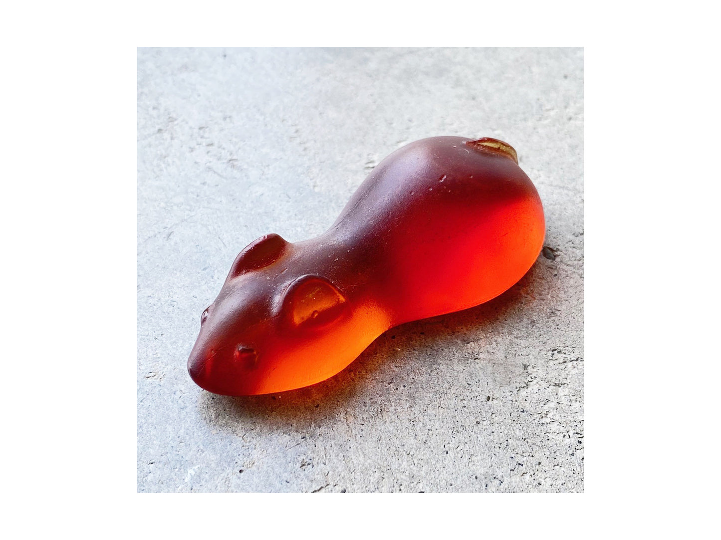 Cast Glass Sugar Mice - Orange Red