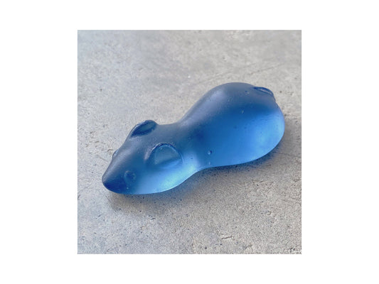 Cast Glass Sugar Mice - Steel Blue