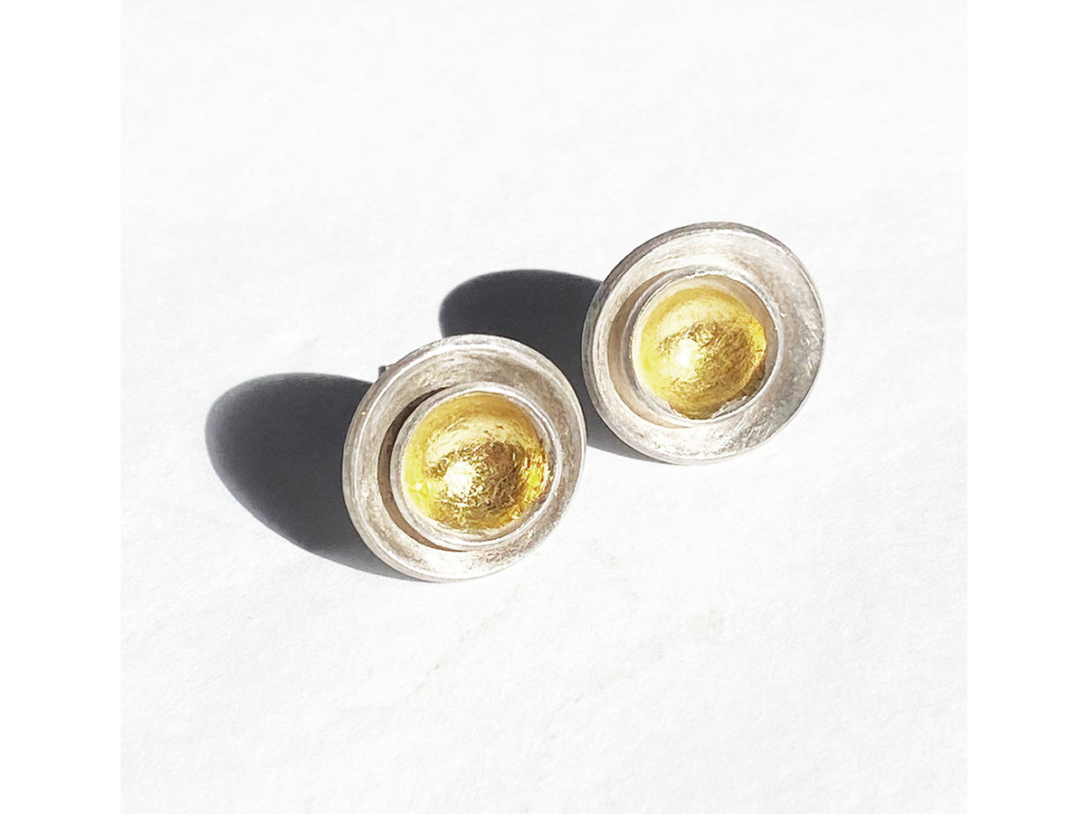 Large Double Cup Silver Studs