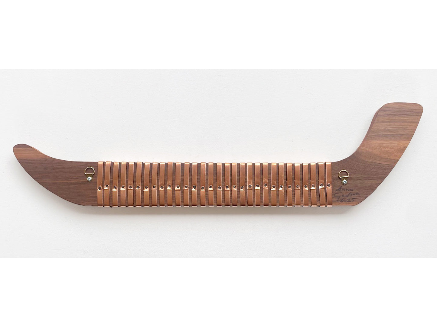 Black, Silver & Copper Walnut Wood Waka